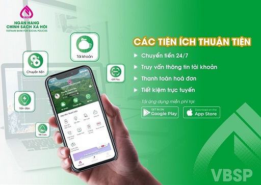 Ngân hàng Chính sách xã hội miễn phí giao dịch và thu phí duy trì tài khoản Mobile Banking